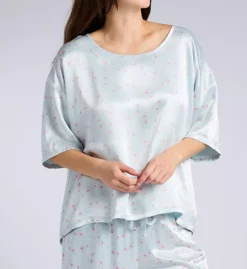 PJ Harlow Brie Floral Print Satin Tee – Luxury Short Sleeve Loose Fit Lounge Top 11 PJ Harlow Brie Floral Print Satin Tee – Luxury Short Sleeve Loose Fit Lounge Top -Her Room US pj harlow pjha01 brie fs