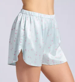 PJ Harlow Britt Lustrous Satin Tap Short – Lightweight Curved Vent Sleep Shorts