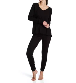 Rib Long Sleeve V-Neck With Side Slits -Her Room US pj harlow pjha01 frankie cs2