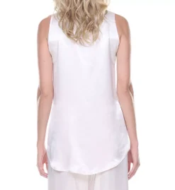 PJ Harlow Jackie Satin High-Low Cami with Side Slits – Luxurious Rayon Sleep Tank -Her Room US pj harlow pjha01 jackie bs