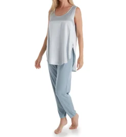 PJ Harlow Jackie Satin High-Low Cami with Side Slits – Luxurious Rayon Sleep Tank -Her Room US pj harlow pjha01 jackie cs3