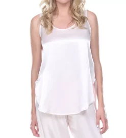 PJ Harlow Jackie Satin High-Low Cami with Side Slits – Luxurious Rayon Sleep Tank