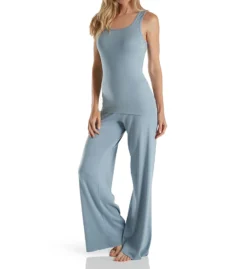 PJ Harlow Charlie Racerback Tank in Dusty Blue – Ultra-Soft Supima Cotton Modal Loungewear -Her Room US pj harlow pjha01 jst2006 cs2