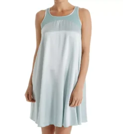 PJ Harlow Lindsay Satin and Rib Nightgown - Sporty Tank Style Sleep Chemise -Her Room US pj harlow pjha01 lindsay fs