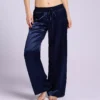 PJ Harlow Jolie Satin Palazzo Sleep Pant – Whisper-Soft Rayon Silk Loungewear -Her Room US pj harlow pjha01 pjp53 gs