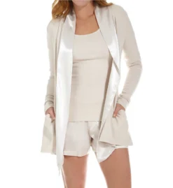 PJ Harlow Shelby Swing Jacket – Satin Trimmed Ribbed Knit Loungewear with Pockets -Her Room US pj harlow pjha01 shelby cs3