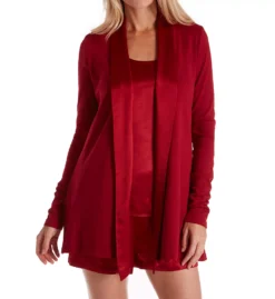 PJ Harlow Shelby Swing Jacket – Satin Trimmed Ribbed Knit Loungewear with Pockets -Her Room US pj harlow pjha01 shelby cs5