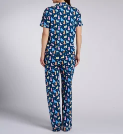 PJ Salvage Whimsy Dogs Pastel Pup Print - Cotton Modal Short Sleeve and Long Pant PJ Set -Her Room US pj salvage pjsa01 r7whst1 bs