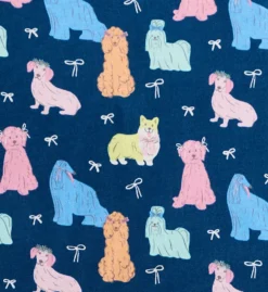 PJ Salvage Whimsy Dogs Pastel Pup Print - Cotton Modal Short Sleeve and Long Pant PJ Set -Her Room US pj salvage pjsa01 r7whst1 cs3