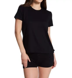 PJ Salvage Reloved Solid Boxy Short Sleeve Lounge Shirt - Eco-Friendly Recycled Knit -Her Room US pj salvage pjsa01 rirlt cs2