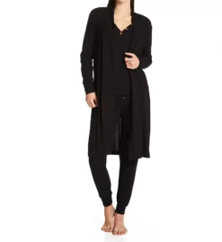 PJ Salvage Textured Essentials Rib Peachy Robe - Dusty Blue Lightweight Long Lounge Robe -Her Room US pj salvage pjsa01 riter cs1