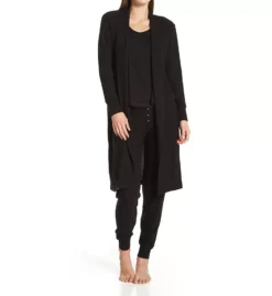 PJ Salvage Textured Essentials Rib Peachy Robe - Dusty Blue Lightweight Long Lounge Robe -Her Room US pj salvage pjsa01 riter cs3