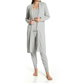 PJ Salvage Textured Essentials Rib Peachy Robe - Dusty Blue Lightweight Long Lounge Robe -Her Room US pj salvage pjsa01 riter cs4