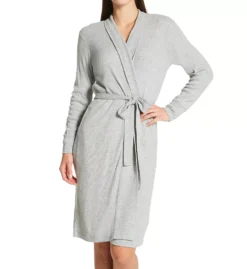 PJ Salvage Textured Essentials Rib Peachy Robe - Dusty Blue Lightweight Long Lounge Robe