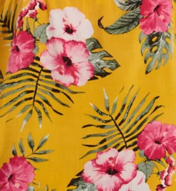 Pj Salvage Tahitian Tropics Floral Button Front Camisole – Adjustable Tie-Hem Sleep Top -Her Room US pj salvage pjsa01 rottc cs2