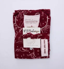 Pj Salvage Horse Print Cream Piping – Hold Your Horses 3-Piece Flannel PJ Set -Her Room US pj salvage pjsa01 ruflpj7 cs4