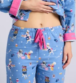 Pj Salvage Baked Woof Love Flannel Long Sleeve Long PJ Set -Her Room US pj salvage pjsa01 ruflpja cs3