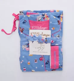 Pj Salvage Baked Woof Love Flannel Long Sleeve Long PJ Set -Her Room US pj salvage pjsa01 ruflpja cs4