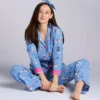 Pj Salvage Baked Woof Love Flannel Long Sleeve Long PJ Set -Her Room US pj salvage pjsa01 ruflpja gs