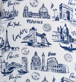 PJ Salvage Bon Voyage Pink Piped Flannel – 3-Piece Long Sleeve Button-Down Pajama Set -Her Room US pj salvage pjsa01 ruflpjc cs5