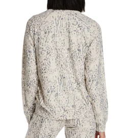 PJ Salvage Peachy Party Animal Batik Leopard Print Sweatshirt – Soft Lightweight Knit Loungewear Top -Her Room US pj salvage pjsa01 rxppls bs