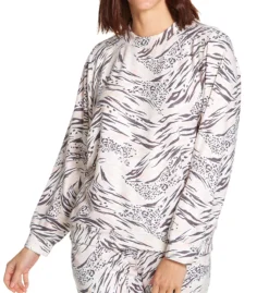 PJ Salvage Wild Skin Grey Leopard Peachy Top – Banded Bottom Boxy Sleep Shirt