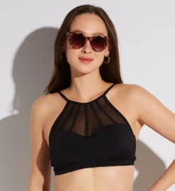 Pour Moi Space High Neck Underwire Cami Swim Top – Sheer Mesh & Opaque Banding -Her Room US pour moi pmoi01 13600 fs