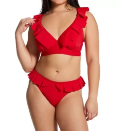 Pour Moi Space Frill Hidden Underwire Convertible Swim Top – Ruffled Plunge Bra-Sized Bikini -Her Room US pour moi pmoi01 18102 cs2