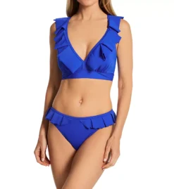 Pour Moi Space Frill Hidden Underwire Convertible Swim Top – Ruffled Plunge Bra-Sized Bikini -Her Room US pour moi pmoi01 18102 cs3