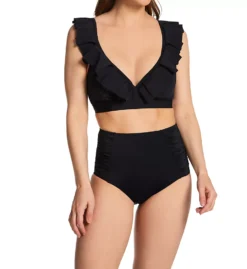 Pour Moi Space Frill Hidden Underwire Convertible Swim Top – Ruffled Plunge Bra-Sized Bikini -Her Room US pour moi pmoi01 18102 cs4