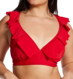 Pour Moi Space Frill Hidden Underwire Convertible Swim Top – Ruffled Plunge Bra-Sized Bikini -Her Room US pour moi pmoi01 18102 fs