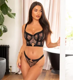 Pour Moi India Embroidery Underwire Bustier Bra -Her Room US pour moi pmoi01 20339 cs2