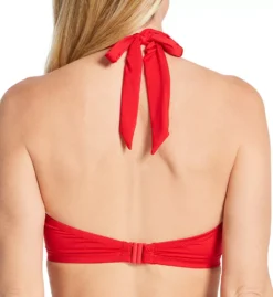 Pour Moi Samoa Boost Vibrant Orange Padded Halter Underwire Swim Top with Gold Hardware -Her Room US pour moi pmoi01 20910 bs