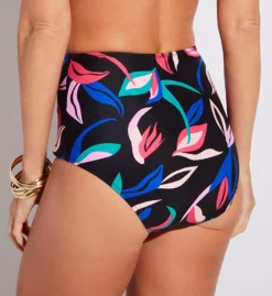 Pour Moi Palermo Black Floral Super High Waist Brief – Tummy Control Swim Bottom -Her Room US pour moi pmoi01 21102 bs