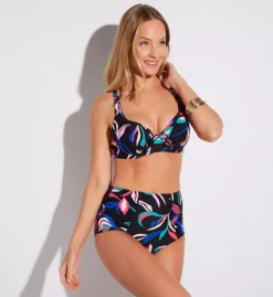 Pour Moi Palermo Black Floral Super High Waist Brief – Tummy Control Swim Bottom -Her Room US pour moi pmoi01 21102 cs1