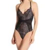 Pour Moi Dark Romance Black Lace Bodysuit – Sheer Floral V-Neck Strappy Lingerie -Her Room US pour moi pmoi01 21709 gs