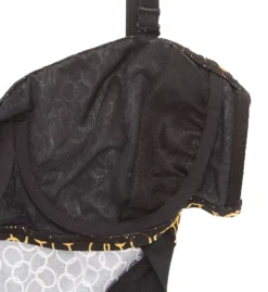 Pour Moi Casablanca Geometric Print Black with Gold Trim Underwire Scarf Front Bikini Top -Her Room US pour moi pmoi01 24400 cs6