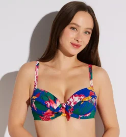 Pour Moi Antigua Tropical Floral Frill Padded Underwire – Convertible Plunge Bikini Top -Her Room US pour moi pmoi01 27900 fs