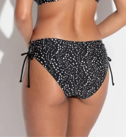 Pour Moi Rhodes Black & White Animal Print Adjustable Side Bikini Brief - High Rise Cheeky Swim Bottom -Her Room US pour moi pmoi01 31333 bs