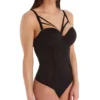 Pour Moi Contradiction Black Strapped Convertible Bodysuit – Sheer Mesh Caged Underwire Lingerie -Her Room US pour moi pmoi01 50014 gs