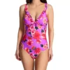 Pour Moi Getaway Neon Floral Frill Tummy Control One Piece Swimsuit -Her Room US pour moi pmoi01 80011 gs