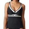 PRIMA DONNA Istres Black and White Underwire Tankini Top – Convertible Multi-Way Modest Swimwear -Her Room US prima donna prd01 4008570 gs