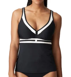 PRIMA DONNA Istres Black and White Underwire Tankini Top – Convertible Multi-Way Modest Swimwear