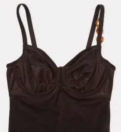 Prima Donna Barrani Bra-Sized Control One Piece Swimsuit – Satiny Slimming Swimwear with Tortoise Detail -Her Room US prima donna prd01 4011430 cs6