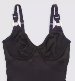 PRIMA DONNA Pinner Sparkling Navy Plunge One Piece – Metallic Link Underwire Swimsuit -Her Room US prima donna prd01 4013039 cs6