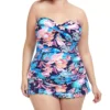 Profile by Gottex Bohemian Gypsy Floral Plus Size Bandeau Swim Dress -Her Room US profile by gottex prof01 bg2w14 gs