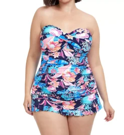 Profile by Gottex Bohemian Gypsy Floral Plus Size Bandeau Swim Dress