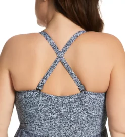 Profile by Gottex Plus Colette Navy & White Polka Dot Flyaway Bandeau One Piece Swimsuit -Her Room US profile by gottex prof01 c2w45 cs1