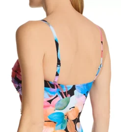 Profile by Gottex Color Rush Bandeau One Piece Swim Dress – Multicolor Leaf Print Tummy-Slimming Skirted Swimsuit -Her Room US profile by gottex prof01 cr2047 cs2