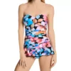 Profile by Gottex Color Rush Bandeau One Piece Swim Dress – Multicolor Leaf Print Tummy-Slimming Skirted Swimsuit -Her Room US profile by gottex prof01 cr2047 gs